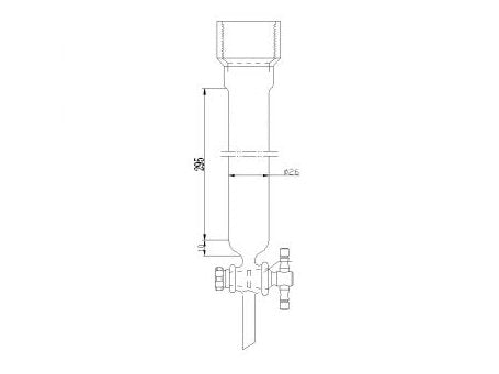 MSE PRO Chromatography Column, 25# Internal Thread, φ26mm, 2mm Aperture, Effective Length: 305mm
