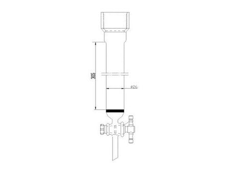 MSE PRO Sand Plate Chromatography Column, 25# Internal Thread, φ26mm, 2mm Aperture, Effective Length: 305mm