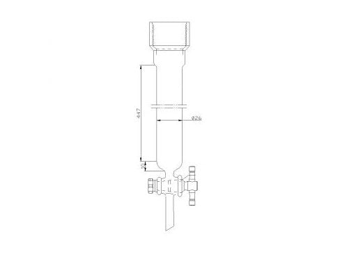 MSE PRO Chromatography Column, 25# Internal Thread, φ26mm, 2mm Aperture, Effective Length: 457mm