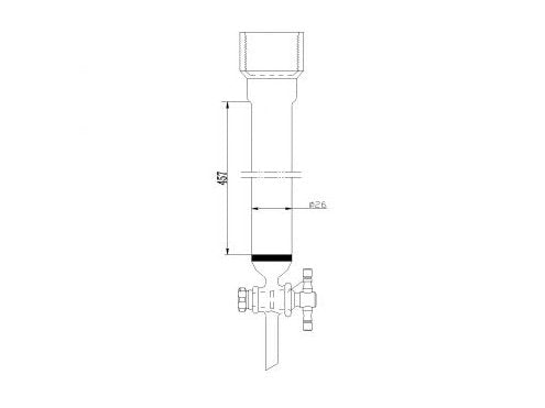MSE PRO Sand Plate Chromatography Column, 25# Internal Thread, φ26mm, 2mm Aperture, Effective Length: 457mm