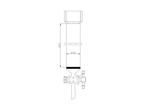 MSE PRO Sand Plate Chromatography Column, 25# Internal Thread, φ32mm, 2mm Aperture, Effective Length: 203mm