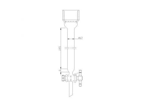 MSE PRO Chromatography Column, 25# Internal Thread, φ32mm, 2mm Aperture, Effective Length: 254mm