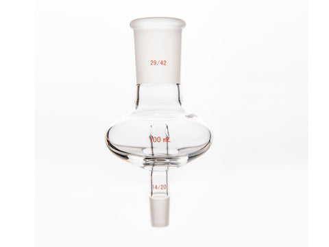 MSE PRO Flat Splash-Proof Balls, Upper Mouth: 29/42, Lower Mouth: 14/20, 100mL - MSE Supplies LLC