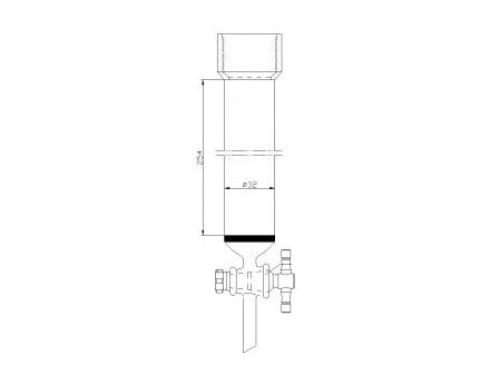MSE PRO Sand Plate Chromatography Column, 25# Internal Thread, φ32mm, 2mm Aperture, Effective Length: 254mm - MSE Supplies LLC