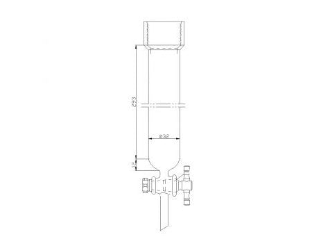 MSE PRO Chromatography Column, 25# Internal Thread, φ32mm, 2mm Aperture, Effective Length: 305mm