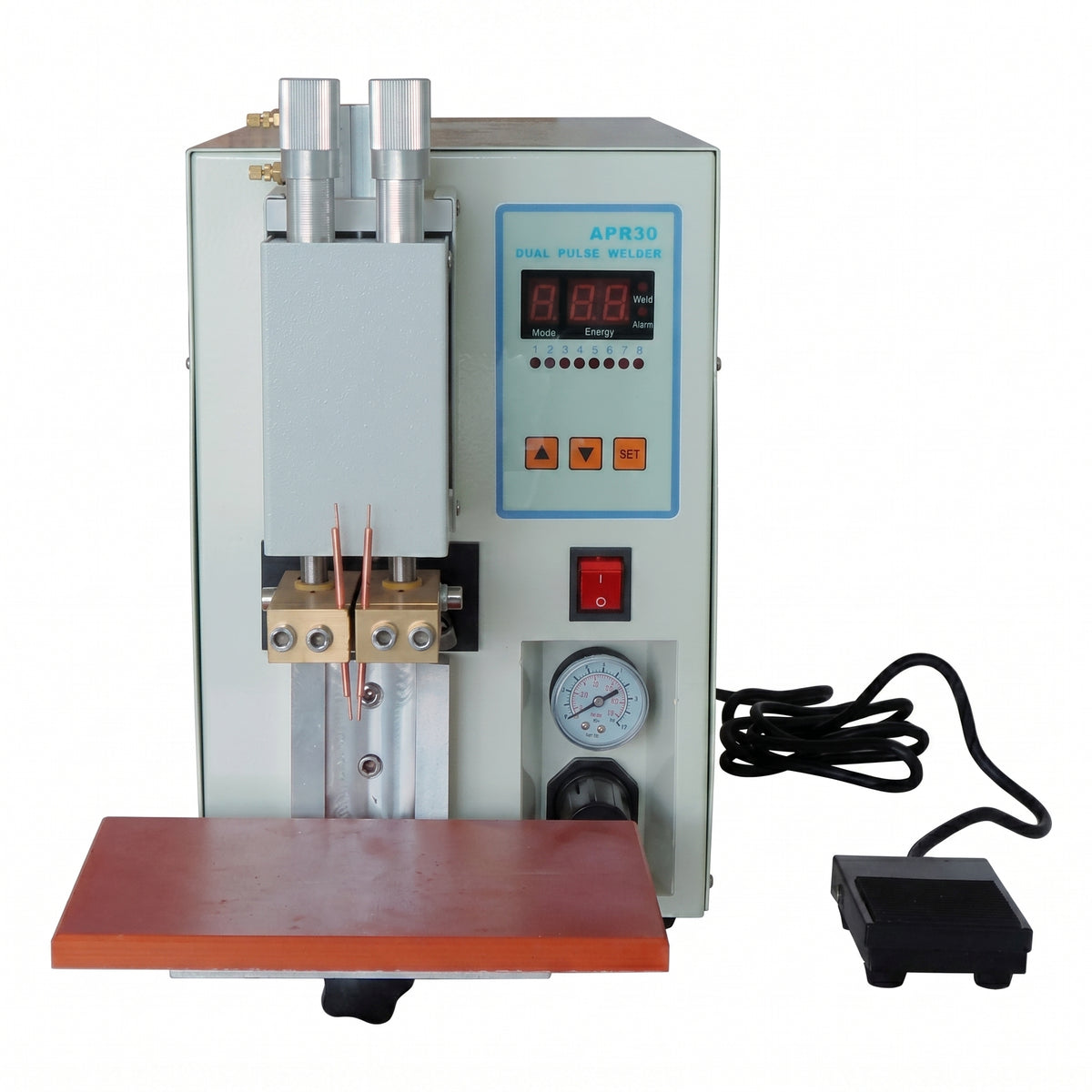 MSE PRO Single Point Pneumatic Welding Machine for Cylinder Cell Battery Tab Welding AI image