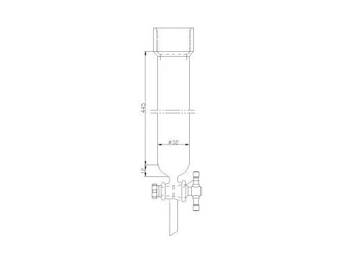 MSE PRO Chromatography Column, 25# Internal Thread, φ32mm, 2mm Aperture, Effective Length: 457mm