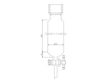 MSE PRO Chromatography Column, 25# Internal Thread, φ46mm, 2mm Aperture, Effective Length: 203mm