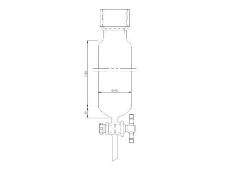 MSE PRO Chromatography Column, 25# Internal Thread, φ46mm, 2mm Aperture, Effective Length: 203mm