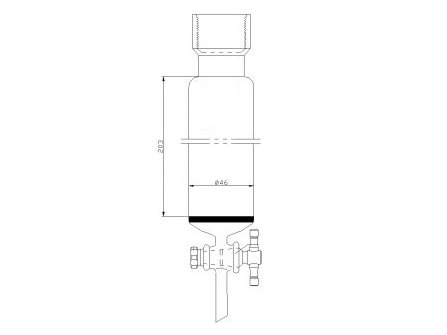 MSE PRO Sand Plate Chromatography Column, 25# Internal Thread, φ46mm, 2mm Aperture, Effective Length: 203mm