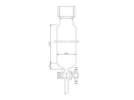 MSE PRO Chromatography Column, 25# Internal Thread, φ46mm, 2mm Aperture, Effective Length: 254mm