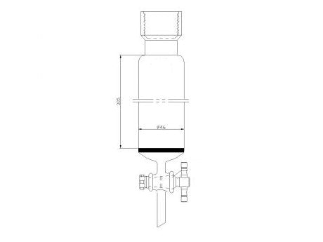 MSE PRO Sand Plate Chromatography Column, 25# Internal Thread, φ46mm, 2mm Aperture, Effective Length: 305mm