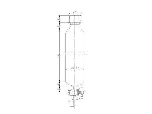 MSE PRO Chromatography Column, 25# Internal Thread, φ60mm, 2mm Aperture, Effective Length: 203mm
