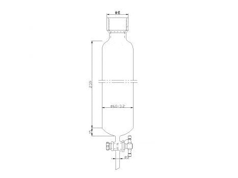 MSE PRO Chromatography Column, 25# Internal Thread, φ60mm, 2mm Aperture, Effective Length: 254mm