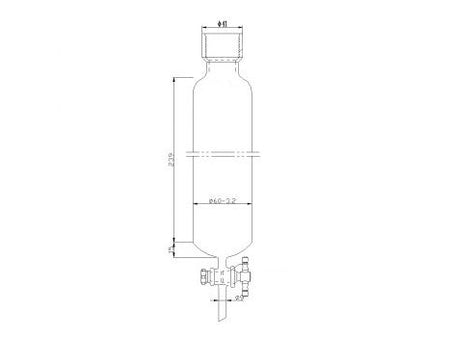 MSE PRO Chromatography Column, 25# Internal Thread, φ60mm, 2mm Aperture, Effective Length: 254mm