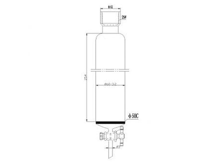 MSE PRO Sand Plate Chromatography Column, 25# Internal Thread, φ60mm, 2mm Aperture, Effective Length: 254mm