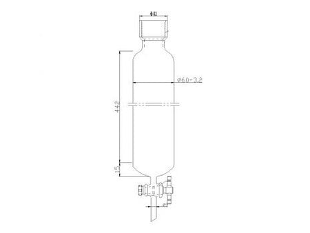 MSE PRO Chromatography Column, 25# Internal Thread, φ60mm, 2mm Aperture, Effective Length: 457mm
