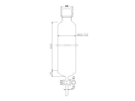MSE PRO Chromatography Column, 25# Internal Thread, φ60mm, 2mm Aperture, Effective Length: 457mm