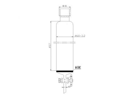 MSE PRO Sand Plate Chromatography Column, 25# Internal Thread, φ60mm, 2mm Aperture, Effective Length: 457mm