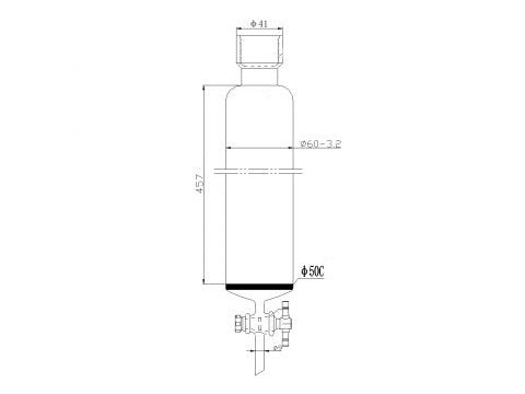 MSE PRO Sand Plate Chromatography Column, 25# Internal Thread, φ60mm, 2mm Aperture, Effective Length: 457mm