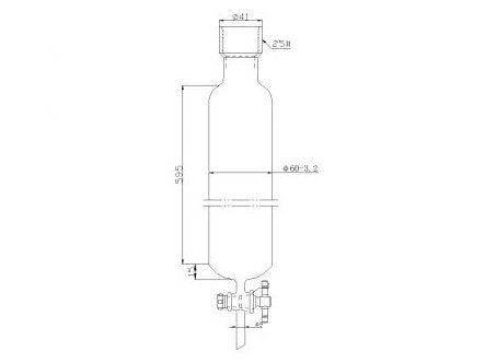 MSE PRO Chromatography Column, 25# Internal Thread, φ60mm, 2mm Aperture, Effective Length: 610mm