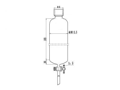 MSE PRO Chromatography Column, 25# Internal Thread, φ80mm, 4mm Aperture, Effective Length: 203mm