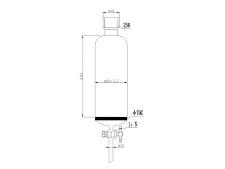 MSE PRO Sand Plate Chromatography Column, 25# Internal Thread, φ80mm, 4mm Aperture, Effective Length: 203mm