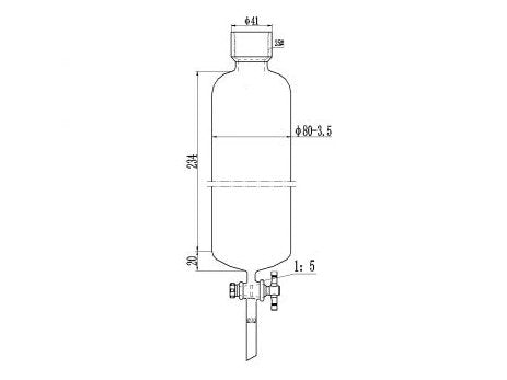 MSE PRO Chromatography Column, 25# Internal Thread, φ80mm, 4mm Aperture, Effective Length: 254mm