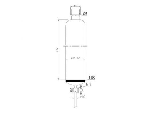 MSE PRO Sand Plate Chromatography Column, 25# Internal Thread, φ80mm, 4mm Aperture, Effective Length: 254mm