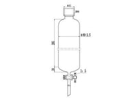 MSE PRO Chromatography Column, 25# Internal Thread, φ80mm, 4mm Aperture, Effective Length: 305mm