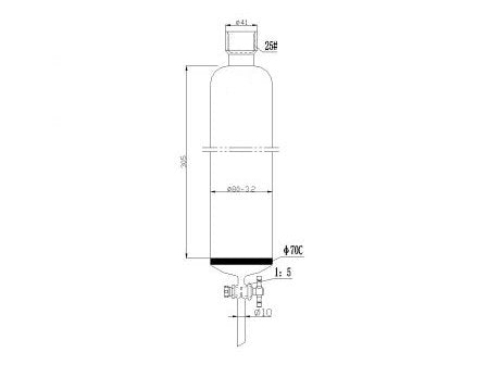 MSE PRO Sand Plate Chromatography Column, 25# Internal Thread, φ80mm, 4mm Aperture, Effective Length: 305mm