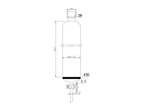 MSE PRO Sand Plate Chromatography Column, 25# Internal Thread, φ80mm, 4mm Aperture, Effective Length: 457mm