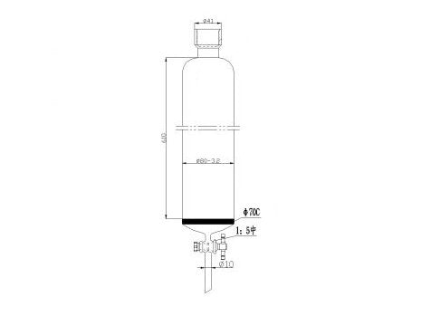 MSE PRO Sand Plate Chromatography Column, 25# Internal Thread, φ80mm, 4mm Aperture, Effective Length: 610mm