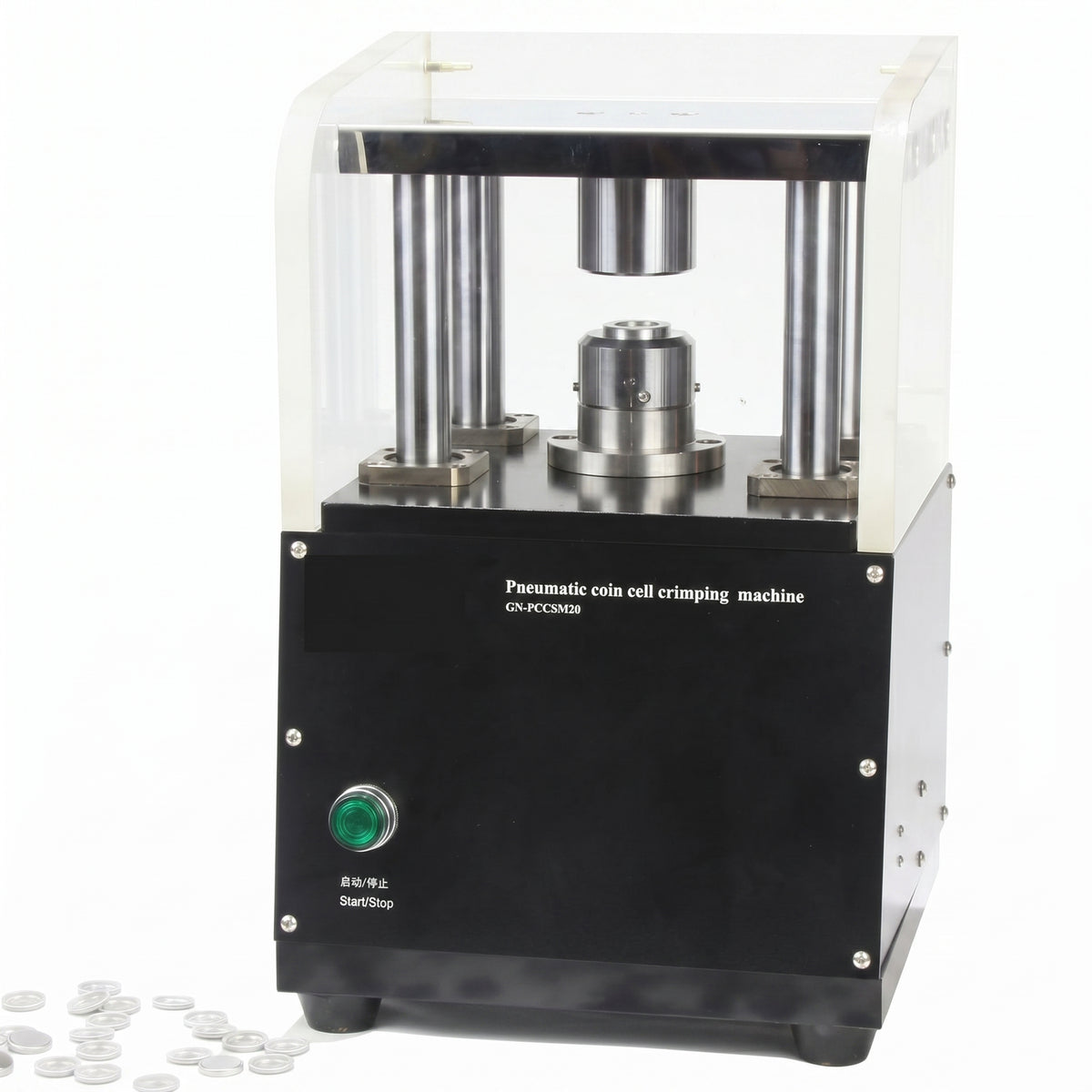 Gelon Ar Glovebox Compatible Fast Pneumatic Crimper for CR20XX Series Coin Cells AI image