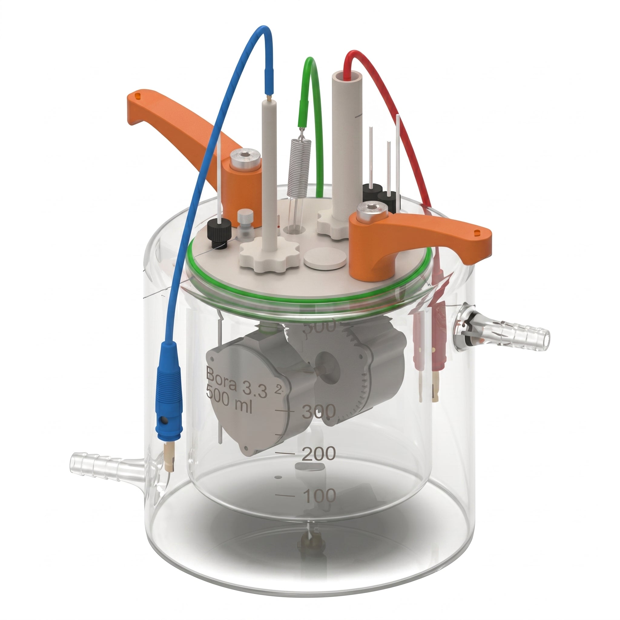Jacketed Standard Electrochemical Dual Holder Cell Setup AI image