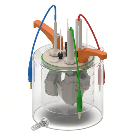 Jacketed Standard Electrochemical Triple Holder Cell Setup AI image