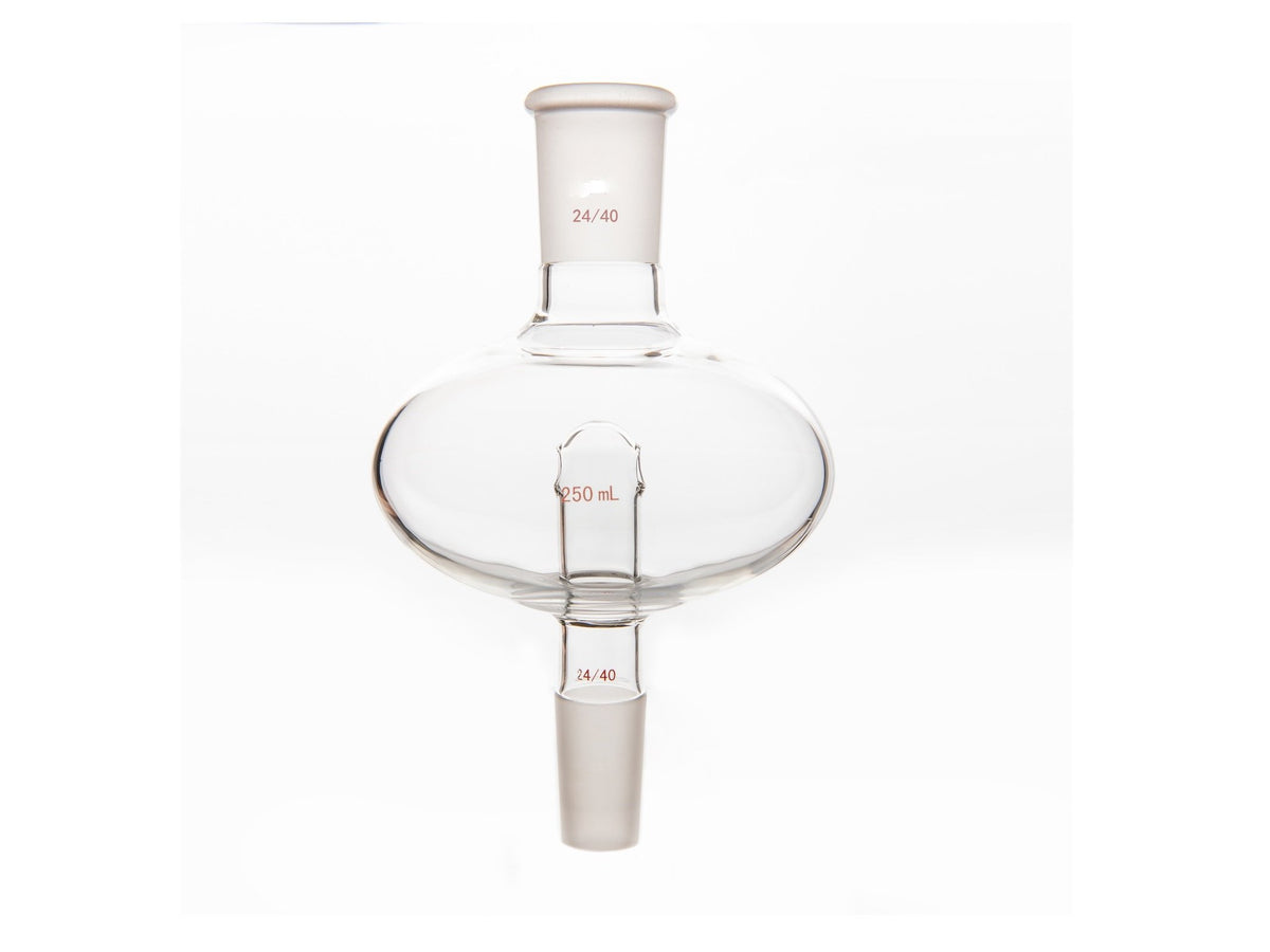 MSE PRO Flat Splash-Proof Balls, Upper Mouth: 24/40, Lower Mouth: 24/40, 250mL - MSE Supplies LLC