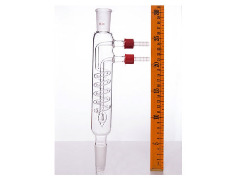 MSE PRO High Capacity Reflux Condenser, 24/40, Condenser Length: 125mm, φ8mm Detachable Nozzle