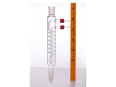 MSE PRO High Capacity Reflux Condenser, 24/40, Condenser Length: 175mm, φ8mm Detachable Nozzle