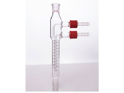MSE PRO Snake Type Reflux Condenser, 14/20, Interlayer Length 100mm, φ8mm Detachable Nozzle