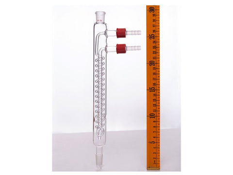 MSE PRO Snake Type Reflux Condenser, 14/20, Interlayer Length 180mm, φ8mm Detachable Nozzle