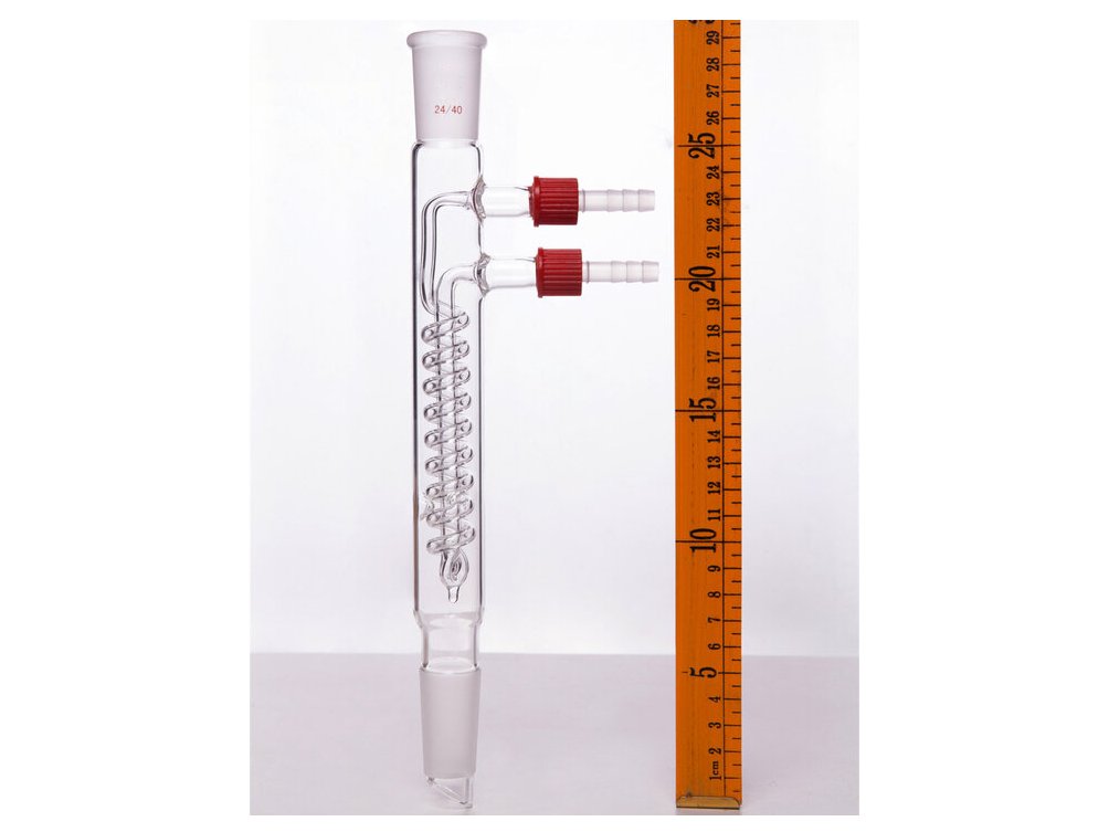 MSE PRO Snake Type Reflux Condenser, 24/40, Interlayer Length 125mm, φ8mm Detachable Nozzle - MSE Supplies LLC