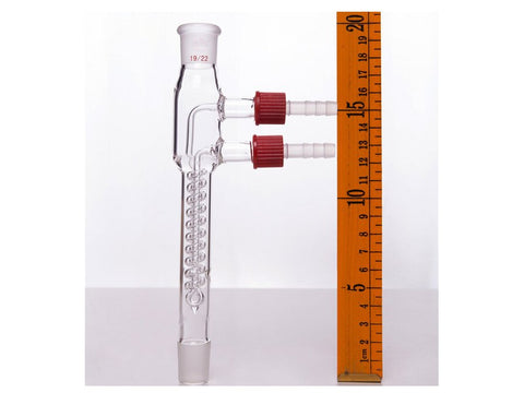 MSE PRO Snake Type Reflux Condenser, 19/22, Interlayer Length 100mm, φ8mm Detachable Nozzle