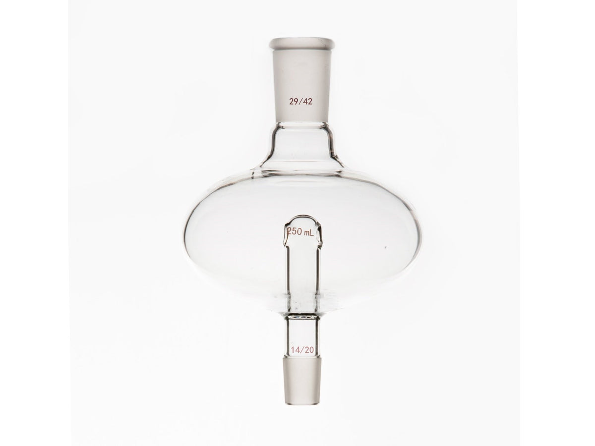 MSE PRO Flat Splash-Proof Balls, Upper Mouth: 29/42, Lower Mouth: 14/20, 250mL - MSE Supplies LLC