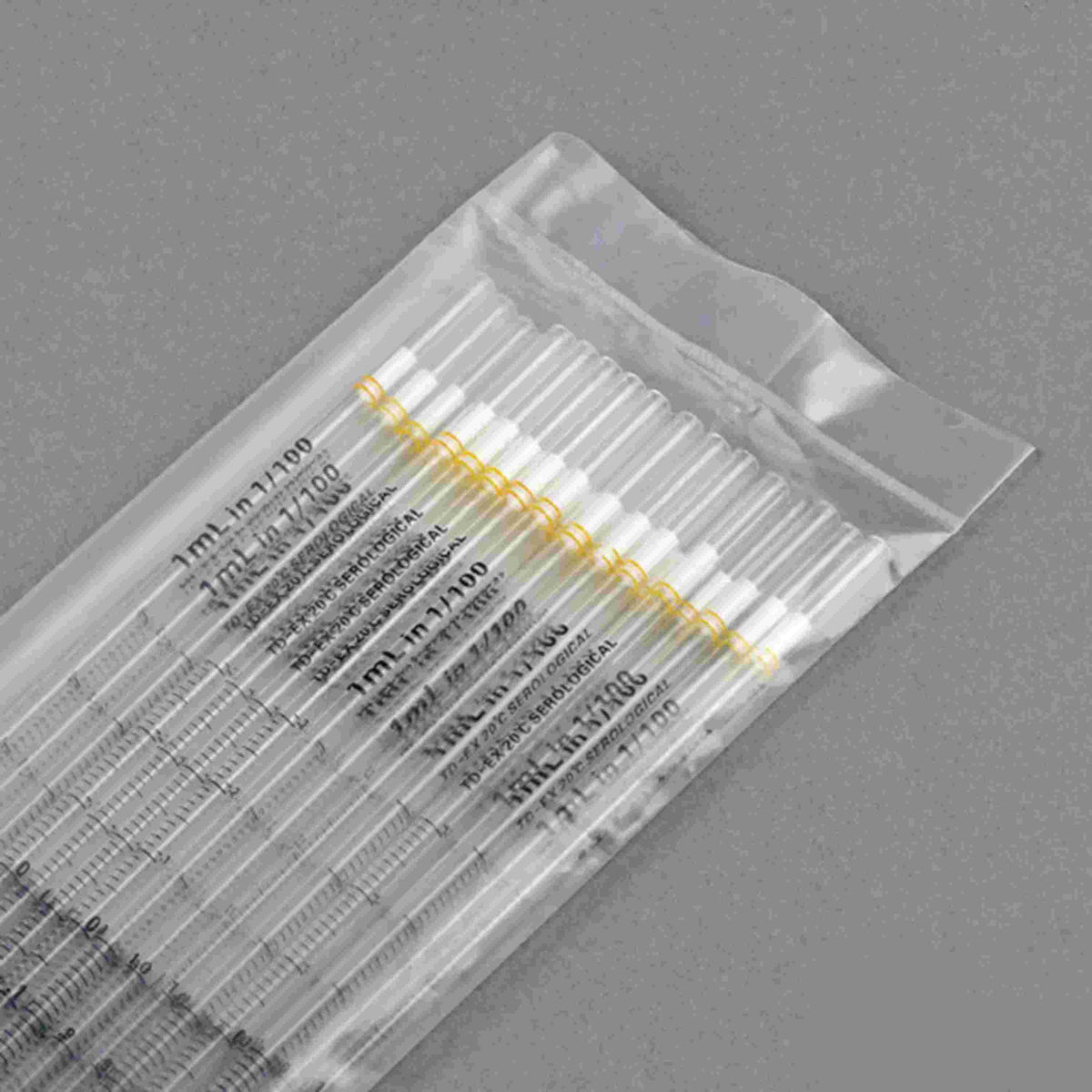 Globe Scientific Serological Pipette, 1ml,25/Pkstandard, Yellow, PS, STR