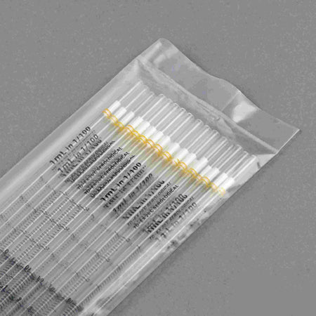 Globe Scientific Serological Pipette, 1ml,25/Pkstandard, Yellow, PS, STR