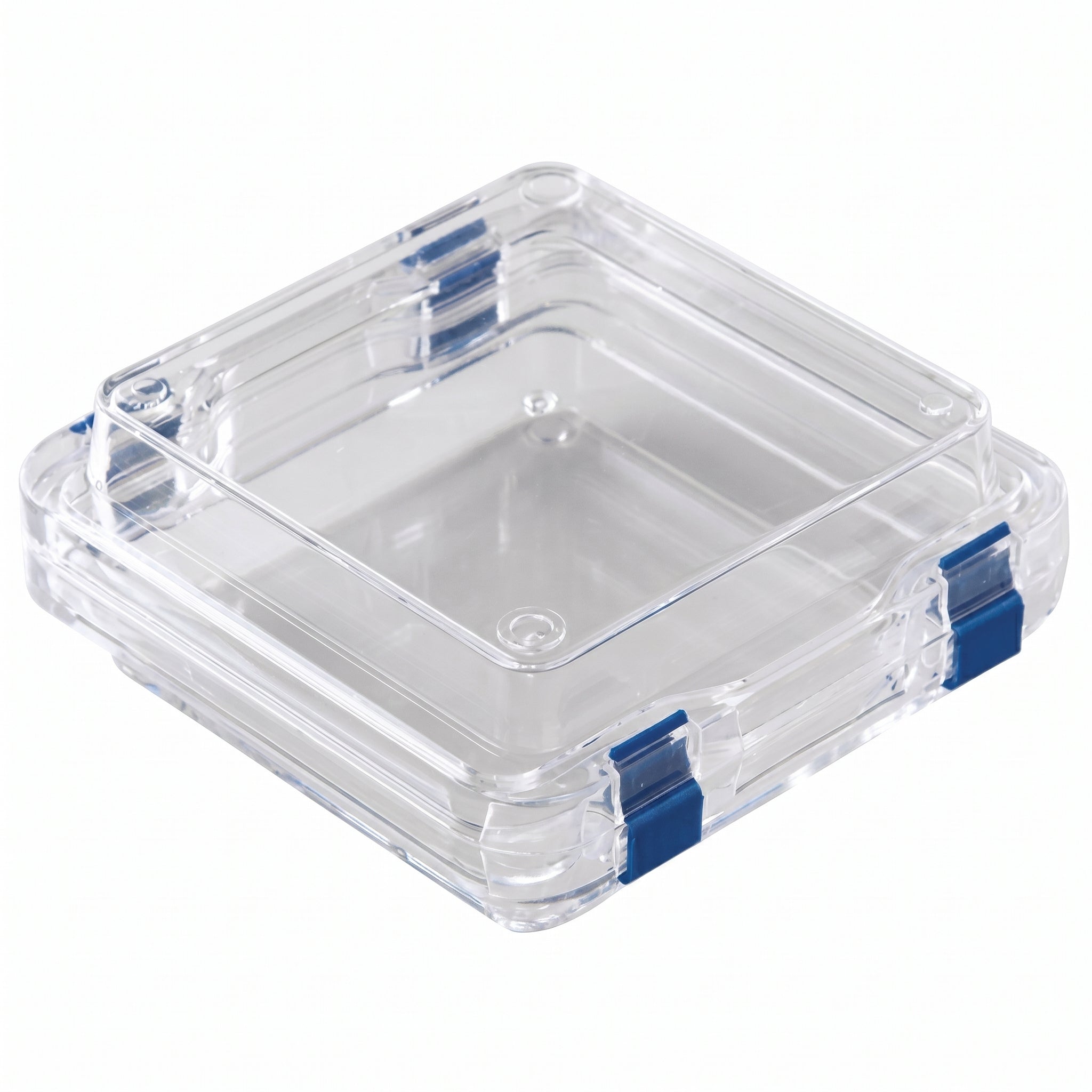 MSE PRO Static Dissipative (ESD Safe) Plastic Membrane Box (125x125x50.4 mm) for Delicate Materials Storage AI image