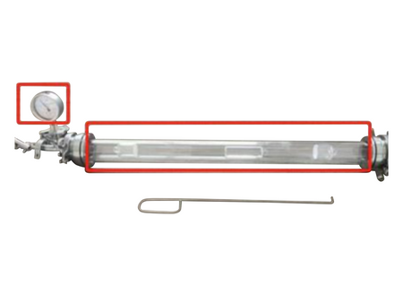 MSE PRO Quartz Tube and Vacuum Pressure Gauge with a KF 16 Fitting for Tube Furnace, Laboratory Supplies, MSE Supplies LLC, MSE Supplies