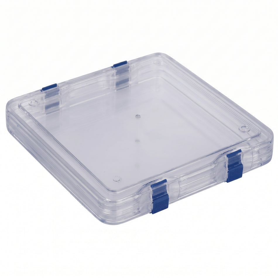 MSE PRO Static Dissipative (ESD Safe) Plastic Membrane Box (175x175x26 mm) for Delicate Materials Storage AI image
