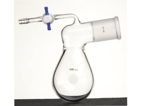 MSE PRO Elemental Analysis Drying Bottle, 34/45, 2mm PTFE Valve